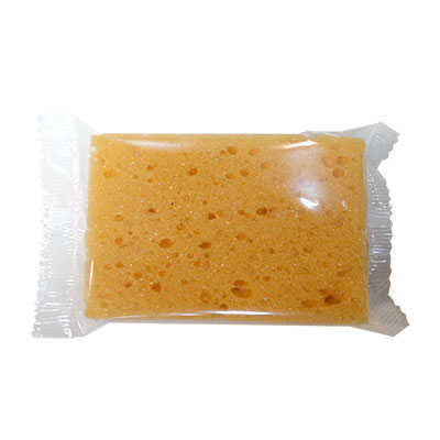 BATH SPONGE 70X100X25 CELLOPHANE TRANSPARENT