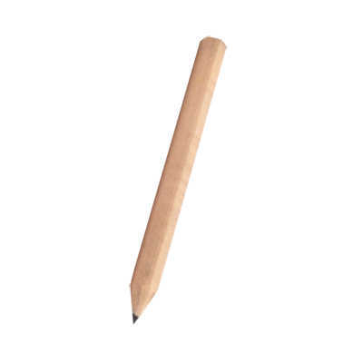 PENCIL HEX. SHORT 0,7x8,7CM NATURAL WOOD