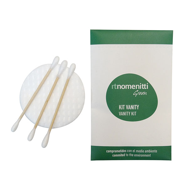 KIT VANITY 3 DEMAQ PADS+3 COT.BUD NOMENITTI GREEN